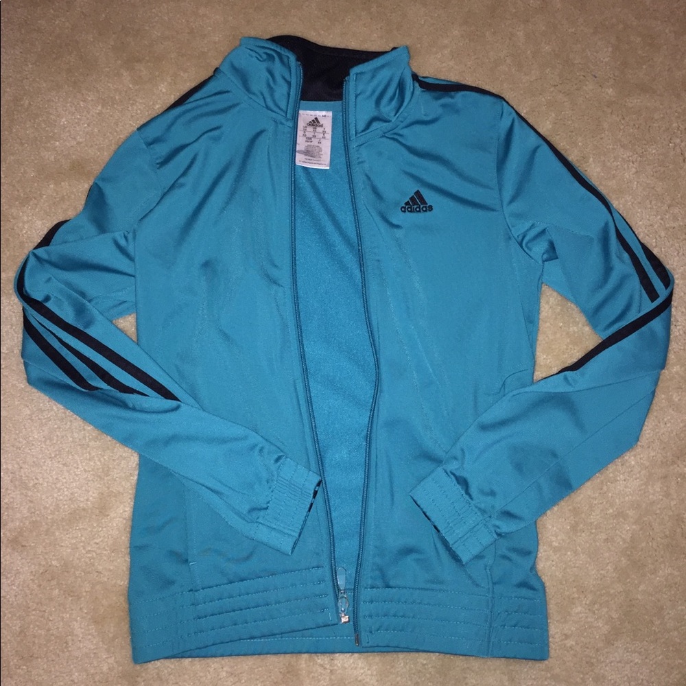 turquoise adidas jacket!!